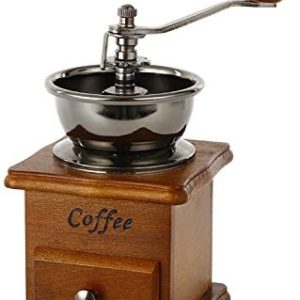 Manuelle Kaffeemühle, Kaffeebohnenmühle Handmühle Retro Stil Gusseisen Handkurbel Holzschublade Bohnenmühle(17.5x10.5x10.5cm)