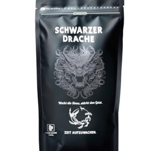 Schwarzer Drache Espresso 100% Robusta - Geröstete Kaffeebohnen extra stark - Sehr kräftiger und vollmundiger Kaffee mit hohem Koffeingehalt - Sehr starker Espresso