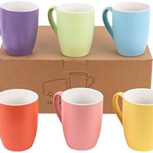 IRONABLE Kaffeetassen Set |Kaffeebecher 6er Set |Kaffeebecher Porzellan | Kaffeetassen Set Modern | Tasse Porzellan | TrinkgläSer Set |Bunte Tassen 330ml