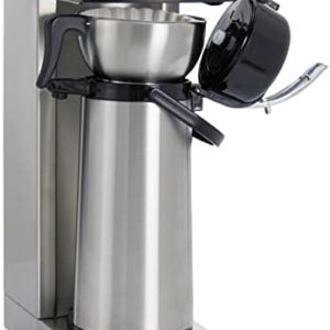 Saro 317-2085 Thermo Kaffeemaschine mit Korbfilter und Thermoskanne Industriekaffeemaschine mit Pumpkanne (2,2 Liter, ca. 10 Tassen Kaffee, Brüh-& Warmhaltefunktion), Silber, 1.8 liters