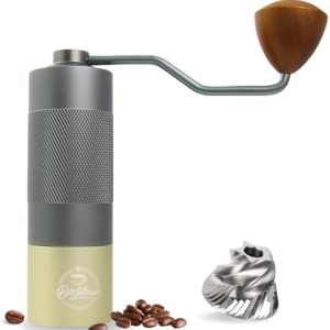 Baristatraum - Kaffeemühle Manuell - Premium Coffee Grinder mit Edelstahl hexagon Kegelmahlwerk - Plastikfreie Espressomühle