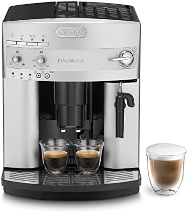 De'Longhi Magnifica ESAM 3200.S Kaffeevollautomat mit Milchaufschäumdüse für Cappuccino, mit Espresso Direktwahltaste, 2-Tassen-Funktion, großer 1,8 Liter Wassertank, Grau/Silber