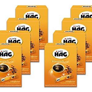 Jacobs Café HAG Klassisch Mild Tassenportion, Löslicher Kaffee entkoffeiniert, Vorratspack 200 Kaffee Instant Sticks (8x25x1,8g = 360g)