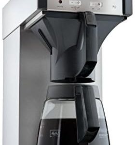 Melitta 20348 Filterkaffeemaschine mit Glaskanne, 1,8 l, Warmhalteplatte, 17M, Edelstahl/Schwarz ,