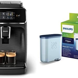 Philips EP2220/10 SensorTouch Benutzeroberfläche Kaffeevollautomat, schwarz/schwarz-gebürstet + Kalk CA6903/10 Aqua Clean Wasserfilter für Kaffeevollautomaten, Kunststoff