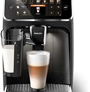 Philips Series 5400 Kaffeevollautomat – LatteGo Milchsystem, 12 Kaffeespezialitäten, Intuitives Display, 4 Benutzerprofile, Schwarz (EP5441/50)