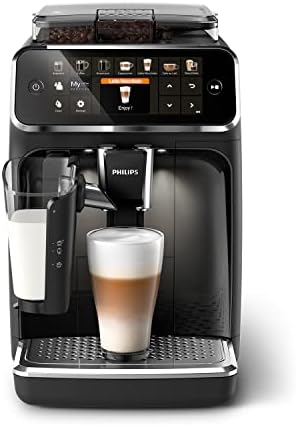 Philips Series 5400 Kaffeevollautomat – LatteGo Milchsystem, 12 Kaffeespezialitäten, Intuitives Display, 4 Benutzerprofile, Schwarz (EP5441/50)