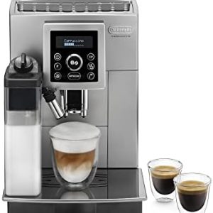 De'Longhi ECAM 23.460.SB Kaffeevollautomat (15 bar Druck, Automatik-Cappuccino-System, abnehmbarer Wassertank 1,8 l, LCD-Panel, automatische Reinigung) silber/schwarz