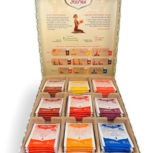 YOGI TEA Geschenkbox, Yoga, eine Auswahl von 9 Bio-Kräutertees mit je 5 Teebeuteln - 45 Teebeutel