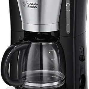 Russell Hobbs Kaffeemaschine [Digitaler Timer, Brausekopf für optimale Extraktion&Aroma] Victory Edelstahl hochglanz-poliert (max 10 Tassen, 1,25l Glaskanne, 1100W) Filterkaffeemaschine 24030-56