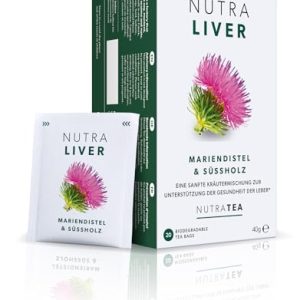 Nutra Tea NUTRALIVER, Detox Tee zum Entgiften der Leber, trägt zur Unterstützung der Leberregeneration & gesunde Verdauung bei, 60 wiederverwendbare Teebeutel, Leber Tee mit Mariendistel & Lakritz