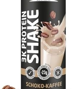 Layenberger 3K Protein Shake - 75 % Eiweiß und nur 4,5 % Kohlenhydrate bei 6,8 g Zucker, (1x 360 g) - Schoko-Kaffee