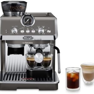 De'Longhi La Specialista Arte Evo EC9255.T Espresso Siebträgermaschine, mit Cold Brew-Funktion, mit Professioneller Milchaufschäumdüse, Sensor-Mahlwerk-Technologie, inkl. Barista-Kit, 1450W, Titan