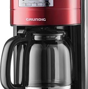 Grundig KM 6330 Kaffeemaschine Red Sense (1,8 l, Digitaluhr, programmierbare Startzeit) metallic rot, 12 Tassen