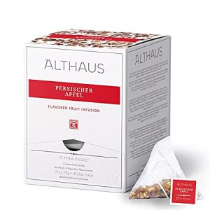 Althaus Tee PERSISCHER APFEL ⋅ Früchtetee im Pyramidenbeutel PYRA PACK ⋅ Aromatisierter Früchtetee mit Apfelgeschmack ⋅ 15 x 2,75g