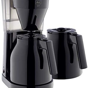 Melitta Easy Therm - Kaffeemaschine mit doppelter Thermokanne, Filterkaffeemaschine mit Tropfstopp, für bis zu 8 Tassen Kaffee pro Kanne, schwarz