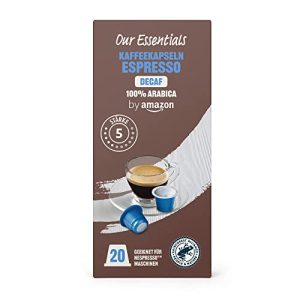 by Amazon Kaffeekapseln Espresso Decaf, Geeignet für Nespresso Maschinen, Dunkle Röstung, 20 Stück, 1er-Pack