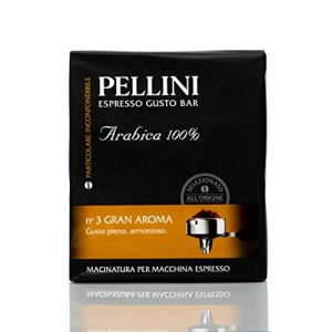 Pellini Gustobar N.3, Gemahlener Kaffee für Espressomaschinen mit Vollmundigem Geschmack, 100% Arabica-Mischung bei Langsamer Röstung, 2 Packungen mit je 250g