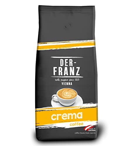 DER-FRANZ Kaffee Crema, Intensität 4/5, 100% Arabica, ganze Kaffeebohnen, 1000 g