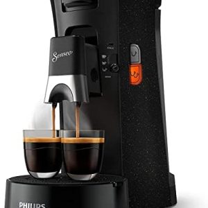 Philips Senseo Select CSA240/20 Kaffeepadmaschine (Kaffeestärkewahl Plus, Memo-Funktion, aus recyceltem Plastik), Schwarz Eco