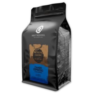 RÖSTTROMMEL Cameo, ESPRESSO, Ganze Kaffee-Bohnen 1kg, 50% Arabica, 50% Canephora, Röstung 8/10, 50% Brasilien, 50% Indien, Geschmack: Italienisch - Zartbitter - Schokolade, nachhaltiger Spitzenkaffee