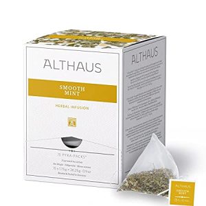 Althaus Tee SMOOTH MINT (vorher MILDE MINZE) ⋅ Kräutertee im Pyramidenbeutel PYRA PACK ⋅ Naturbelassene Kräuterteemischung mit Minze ⋅ 15 x 1,75g