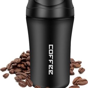 Revivoer Kaffeebecher to go, 400ml Coffee to go Becher mit Deckel Auslaufsicher, Edelstahl Thermobecher für Unterwegs, Thermo Mug für Kaltes, Wasser, Kaffee, Tee (Schwarz)