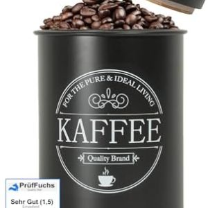 IDEALTASTIC® Premium Kaffeedose luftdicht [500g] für anhaltendes Kaffeearoma I Robuste Kaffeedose für gemahlenen Kaffee & Bohnen mit nachhaltigen Bambus-Deckel I Lebensmittelgeprüfte Kaffeedosen