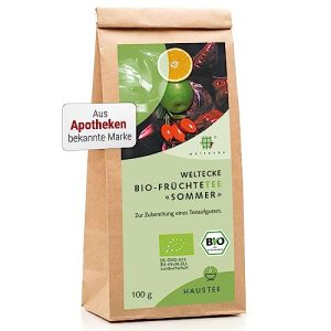 Weltecke Bio-Früchte-Tee lose 100 g „Sommer" | Schmeckt kalt & warm | Cold Brew Tea in Deutschland hergestellt | Fruchtig-frischer Eis-Tee ohne Zucker | Loser Tee kalt aufgießen