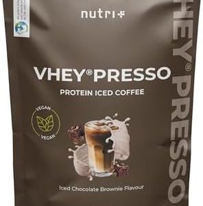 Protein Iced Coffee Chocolate Brownie - Vheypresso Eiweiß Kaffee mit Koffein 800 g - Schokoalde Pulver ohne Laktose + Gluten - Proteinkaffee Schokolade - ideal zum Muskelaufbau