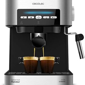 Cecotec Cumbia Power Espresso 20 Barista Aromax Kaffeemaschine. Leistung 2900 W, 2 Heizsysteme, 20-bar-Druckpumpe, Manometer, Doppelauslassfilterhalter und 2 Filter (Matic)