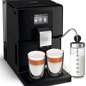 Krups Intuition Preference Kaffeevollautomat mit Milchschlauch, 11 Getränke, Personalisierung, 2-Tassen-Funktion, Kaffeemaschine, Schwarz, EA872810