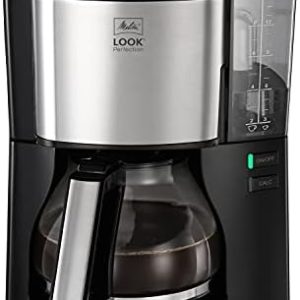 Melitta Look Perfection - Kaffeemaschine mit abnehmbarem Wassertank, Filterkaffeemaschine mit Glaskanne und Tropfstopp, für bis zu 10 Tassen Kaffee, schwarz