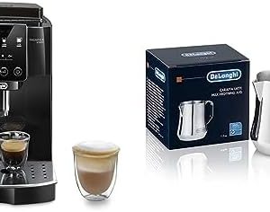 De'Longhi Magnifica Start ECAM222.20.B, Kaffeevollautomat mit Milchaufschäumdüse Milchkännchen DLSC060, 350 ml, Edelstahl