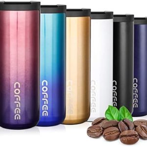 lalafancy Thermobecher 350ml/500ml Kaffeebecher-to-go, Isolierbecher Edelstahl Travel Mug Wiederverwendbarer Kaffeebecher mit Deckel für Kaffee, Wasser und Tee, Kaffee-to-go Becher