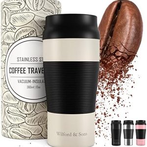 Thermobecher Kaffeebecher To-Go Edelstahl - 360ml Thermo Trinkbecher Auslaufsicher BPA-frei | 4h Heiß - 8h Kalt Vakuum Isoliert | Tee Coffee to go Travel Mug Cup Cafe Isolierbecher Thermosbecher