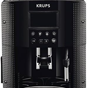 Krups EA8150 Kaffeevollautomat Essential Espresso | 1450 Watt | 1,7 Liter Wassertank | 15 bar | LCD-Display | 3 Temperaturstufen + 3 Mahlgrade | Schwarz