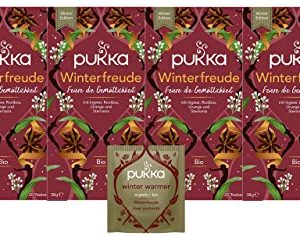 Pukka | Bio-Tee „Winterfreude“ | Limited Edition | Ingwer, Zimt, Nelken, Orange | für besinnliche Momente | 4er Pack | 80 Teebeutel