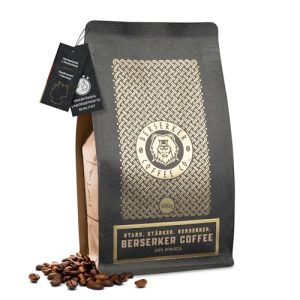 BERSERKER COFFEE Extra Starke Kaffeebohnen - 1x500g - 237mg Koffein auf 100ml - Säurearm - Ganze Bohnen für Kaffeevollautomat, Espressomaschine