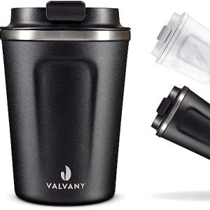 Valvany® Premium Thermobecher „Tumbler” | 350ml, BPA-Frei, Auslaufsicher | Edelstahl Kaffeebecher to go, Dreiwandiger Isolierbecher, Travel Mug mit Deckel für Kaffee und Tee unterwegs