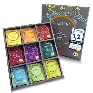 Creano Bio Kräutertee Geschenkset „ORGANIC HERBAL TEA“ - 27 Bio-Teebeutel in 9 unterschiedlichen Sorten - 54g - NEUHEIT 2022