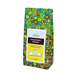 Herbaria Anis-Fenchel-Kümmel-Tee bio 200g – 100% Bio-Kräutertee lose – natürlicher Teegenuss - altbewährte Kräuterteemischung - klimaneutral