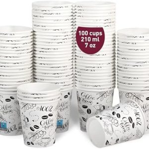 100 Weiße Pappbecher 200 ml / 7 oz für Kaffee und Mehr, kaffeebecher pappe, kaffebecher, kaffeebecher einweg