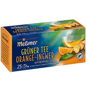 Meßmer Grüner Tee Orange Ingwer | 25 Teebeutel | Vegan | Glutenfrei | Laktosefrei