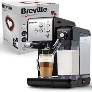 Breville Prima Latte II Siebträgermaschine | Espressomaschine/Kaffeemaschine für Milchkaffee und Cappuccino | Professionelle 19-Bar-Pumpe und Milchaufschäumer | Silber [VCF108X]