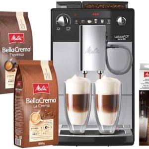 Melitta Latticia OT Kaffeevollautomat silber, Genuss-Set