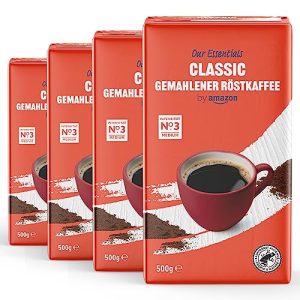 Our Essentials by Amazon Classic Gemahlener Rostkaffee, Mittlere Röstung, 500g, 4er-Pack