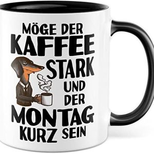 Kaffeeliebhaber Tasse Büro Montag Geschenkidee Arbeitsalltag Kaffeetasse Geschenk für Arbeitskollegen Kaffeebecher Kollegen Becher (Weiß & Schwarz)