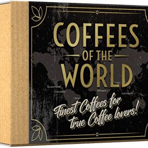 Black Donkey Gourmet-Kaffee-Geschenkset - COFFEES OF THE WORLD | Gemahlener Kaffee 600g (6 x 100g) - 6 feinste Single Origin Kaffees | Geschenkidee im Geschenkkorb-Stil für Sie & Ihn