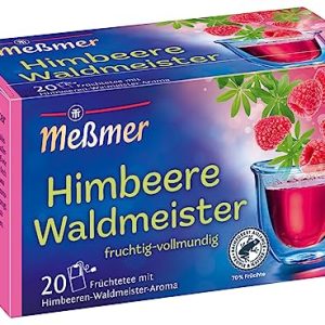 Meßmer Himbeere-Waldmeister | 20 Teebeutel | Vegan | Glutenfrei | Laktosefrei